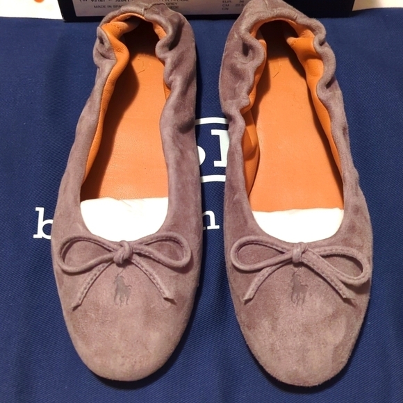 Polo Ralph Lauren Shoes - Polo Ralph Lauren Women's Ballet-Ballerina Flat Grey Suede shoes. Size 5.5B.